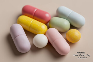 Colorful assortment of hard candies for national hard candy day celebration