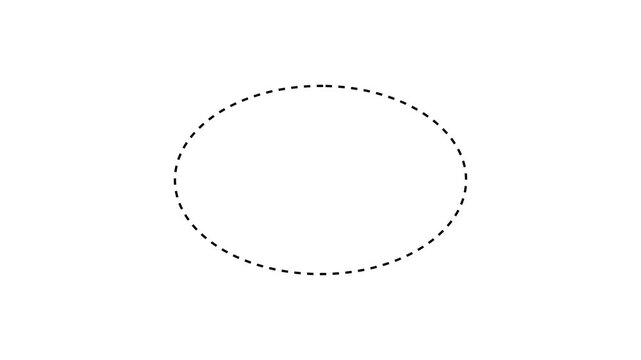 Dashed Ellipse Outline Animation Simple Geometric Shape Motion Graphic Background oval dashed line