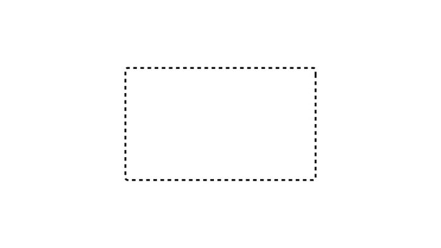 Dotted rectangle outline on white background abstract graphic element design template dashed border