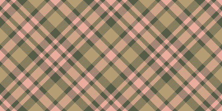 Grunge texture vector pattern, handmade seamless textile tartan. Halloween check plaid background fabric in pastel and red colors.
