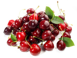 Sweet Cherries on white Background