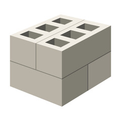 Building material. Concrete blocks. Cartoon supplies for buildings works. Construction concept. Illustration can be used for construction sites or illustrate renovation works