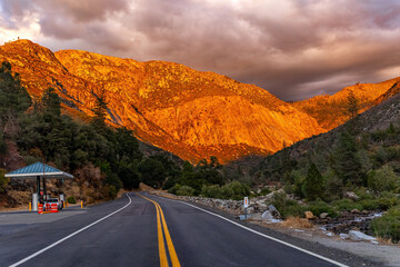 Bright, fiery sunset