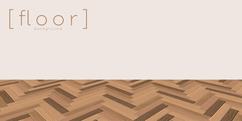 Timber herringbone parquetry pattern in warm oak tones with detailed wood texture creating an elegant interior floor design suitable for room backgrounds and realistic vector illustration