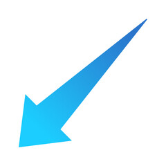 Blue arrow icon, pointing left