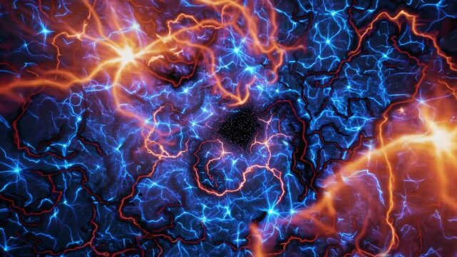 Exploring vibrant energy patterns and cosmic connections in abstract digital art