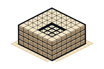 Modern Geometric Cube with Layers | Abstract Design Concept