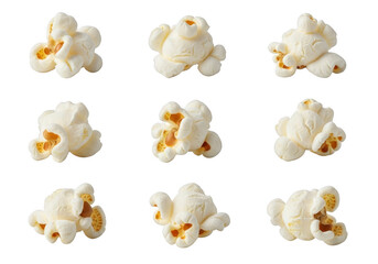 Fototapeta premium Delicious Popcorn Collection: Classic Snack Food Isolated on Transparent Background for Culinary Projects