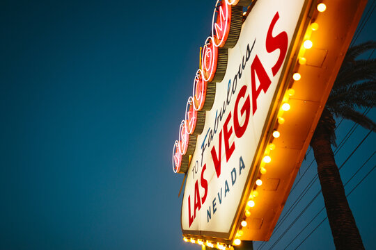 Iconic Las Vegas Neon Sign Illuminated at Night