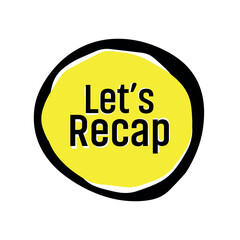 Let's recap text on white background	