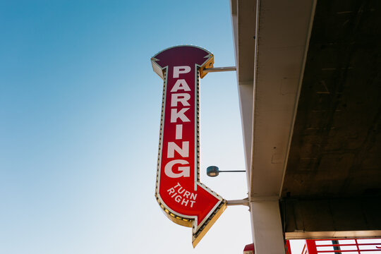 Vintage parking sign in Las Vegas, Nevada