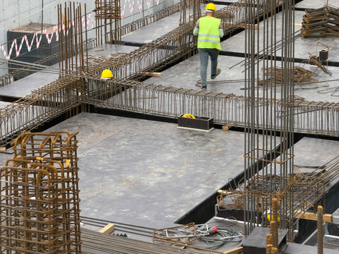 Foundation and formwork system at a construction site