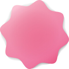 A Pink Starburst Shaped Sticker with Subtle Shadow Effect on a Transparent Background for Design Projects
