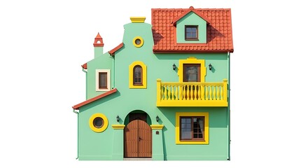 Colorful house exterior design ideas with mint green walls and yellow accents for inspiration