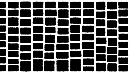 &ldquo;Black Square Brush Grid Pattern &ndash; Grunge Hand-Painted Block Texture Background&rdquo;