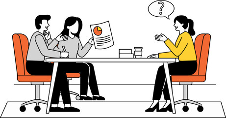 Colleagues Discussing Business Report at Table