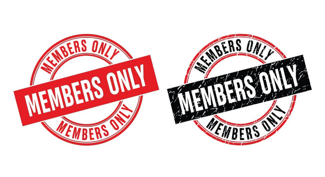 Exclusive access with a members only red and black stamp design