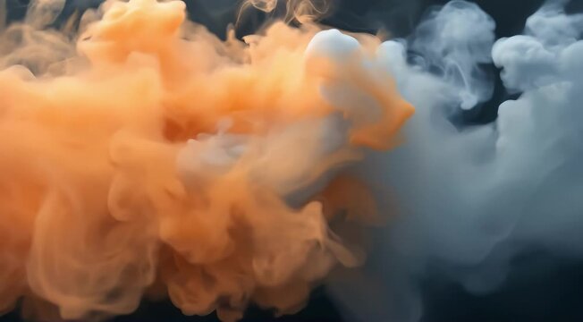 Diagonal bursts of smoke colliding in slow rhythmic cadence 