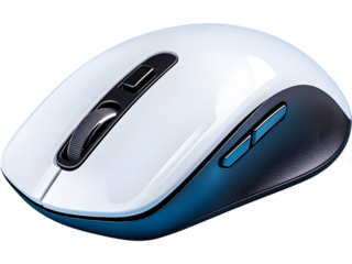 wireless computer mouse isolated on transparent background. Perfect for technology, office, and device design concepts.