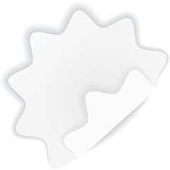 Realistic White Torn Paper Note Sticker With A Jagged Edge And Shadow Effect Isolated On Transparent Background