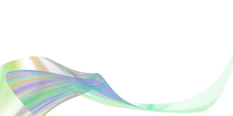 Flowing Gradient Ribbon of Energy with Copy Space,  Smooth Translucent Green and Purple Digital Graphic Element