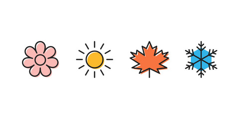 Four season icon symbol illustration design set