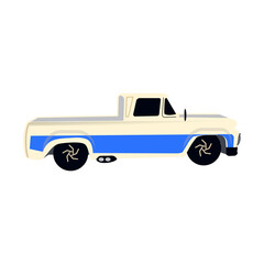 Illustration of a old pickup truck.clasic car element 