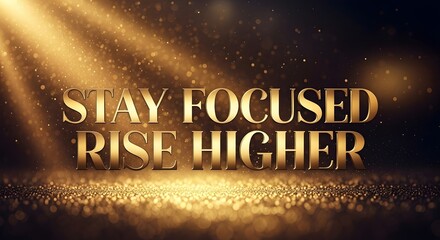 Inspirational quote displayed with a glowing golden background encouraging motivation and perseverance for personal growth and success