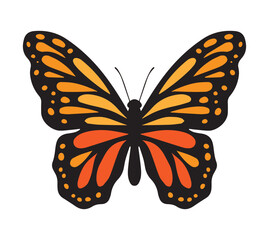 Colorful Monarch Butterfly Illustration Isolated on White