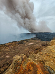 Eruption of the Erta Ale volcano on Ethiopia