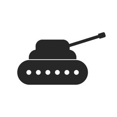 Military Tank Silhouette Vector Illustration – Armored Combat Vehicle Icon
