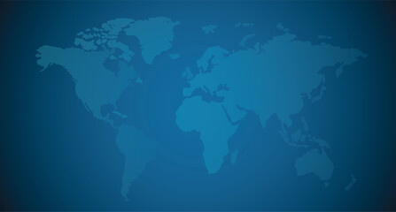 Blue World Map Background Illustration
