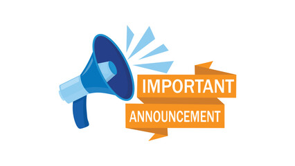 Megaphone with Important Announcement Banner Illustration