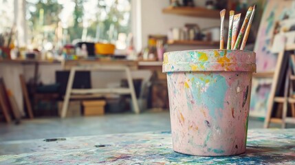 Artist studio interior daylight