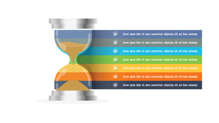 Hourglass Infographic Timeline Illustration Isolated on White