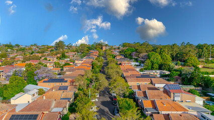Aerial Panorama Drone View of a inner western Sydney Suburb of Ashbury Urban Sprawl and the...