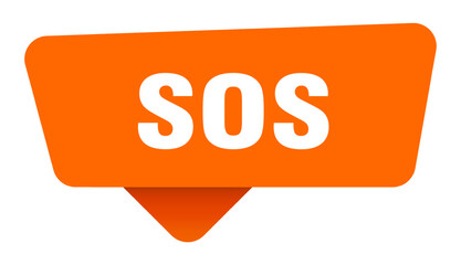 sos sticker. sos orange sign isolated on transpatent background