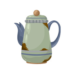 Overloaded seamless kitchen border with flour jars, wheat, utensils, and teacups. Hand-drawn vector illustration in a rich rustic watercolour style, ideal for packaging, bakery wrap