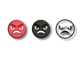 Angry Face Emoji Set Stock Illustrations