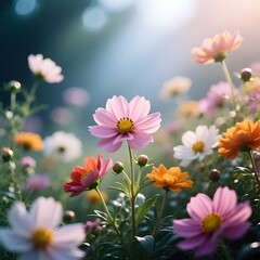 Fototapeta premium pink and white flowers