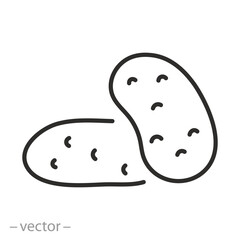 Potato icon, vector line illustration
