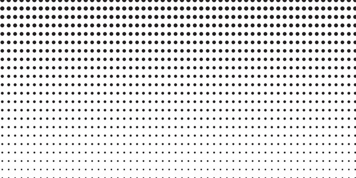 Set of halftone dots gradient pattern texture isolated on white background. Straight dotted spots using halftone circle dot raster texture. Vector blot half tone collection.