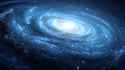 A stunning spiral galaxy with bright blue arms and a glowing center. - Powered by Adobe