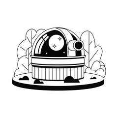 UFO Pond Outline Illustration EPS 10 File