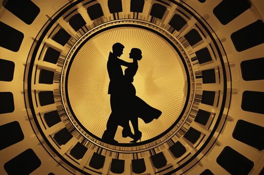 Art Deco Dancing Couple Silhouette