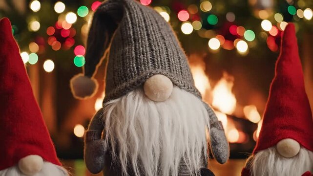 3230155 500 christmas gnome decor with santa hat holiday bohek background no logos no brands ar 169 89207695 1