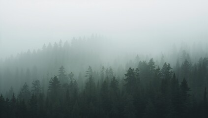 Fototapeta premium Misty Forest Calm Background for Mindfulness & Therapy , mental health care wallpaper background
