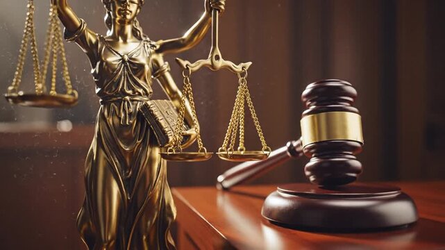 3230155 341 a golden statue of lady justice holding a law book and scales stands next to a wooden gavel symbolizes constitutional law legal code and judicial authority 51336031 1