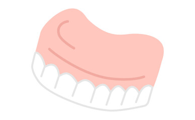 介護向けの入れ歯のシンプルな手描きイラスト Upper Denture Illustration