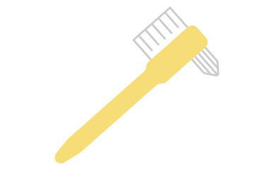 シンプルでかわいい黄色の歯ブラシのイラスト Toothbrush Oral Care Icon